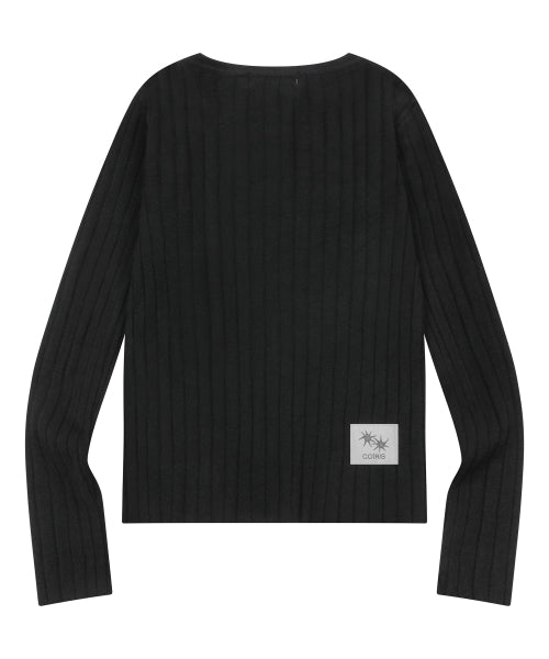 BUTTON HENLEY NECK KNIT - 3 COLORS BLACK