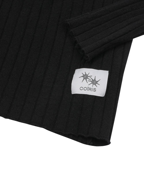 BUTTON HENLEY NECK KNIT - 3 COLORS BLACK