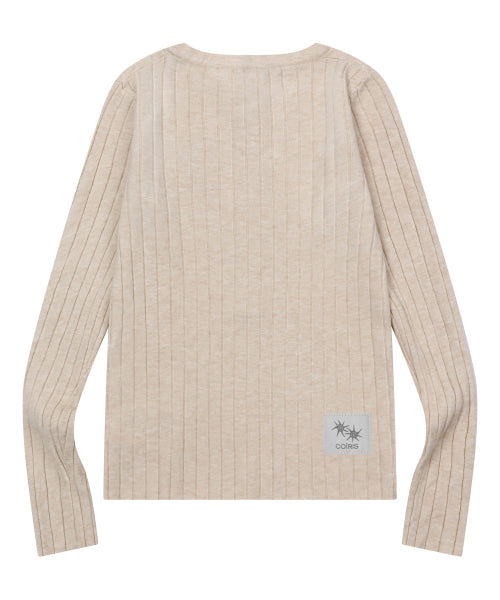 BUTTON HENLEY NECK KNIT - 3 COLORS BLACK