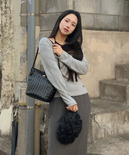 AREN WEAVING SHOULDER BAG - 5 COLORS WHITE