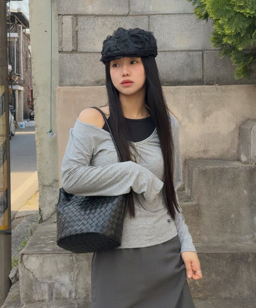 AREN WEAVING SHOULDER BAG - 5 COLORS WHITE