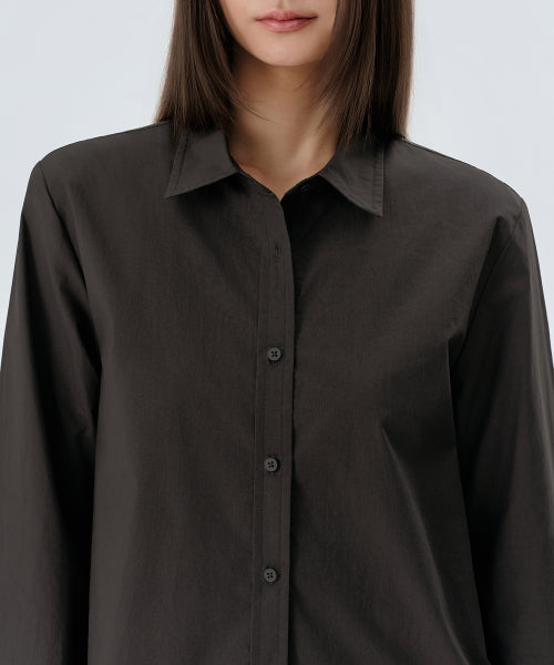 WOMENS REGULAR WASHED POPLIN SHIRT #韓韶禧同款! - 6 COLORS AS SHOWN