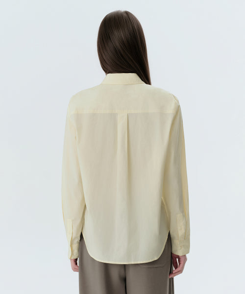 WOMENS REGULAR WASHED POPLIN SHIRT #韓韶禧同款! - 6 COLORS LEMON