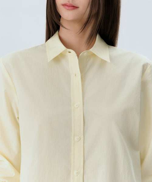WOMENS REGULAR WASHED POPLIN SHIRT #韓韶禧同款! - 6 COLORS LEMON