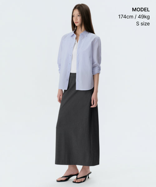 WOMENS REGULAR WASHED POPLIN SHIRT #韓韶禧同款! - 6 COLORS BLUE