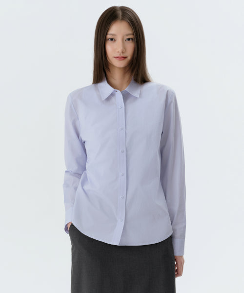 WOMENS REGULAR WASHED POPLIN SHIRT #韓韶禧同款! - 6 COLORS BLUE