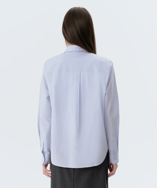 WOMENS REGULAR WASHED POPLIN SHIRT #韓韶禧同款! - 6 COLORS BLUE