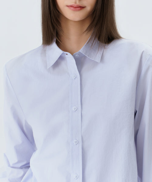 WOMENS REGULAR WASHED POPLIN SHIRT #韓韶禧同款! - 6 COLORS BLUE
