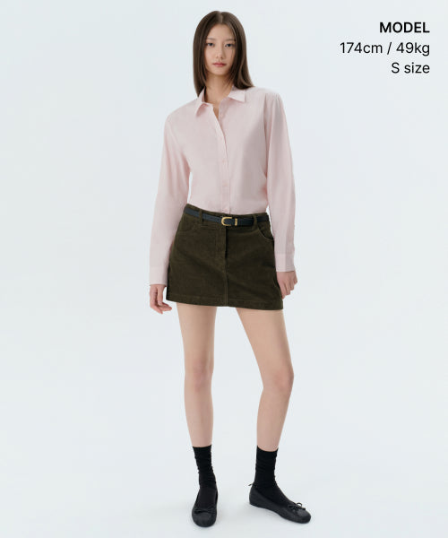WOMENS REGULAR WASHED POPLIN SHIRT #韓韶禧同款! - 6 COLORS PINK