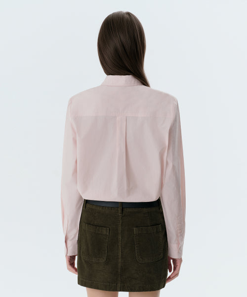 WOMENS REGULAR WASHED POPLIN SHIRT #韓韶禧同款! - 6 COLORS PINK