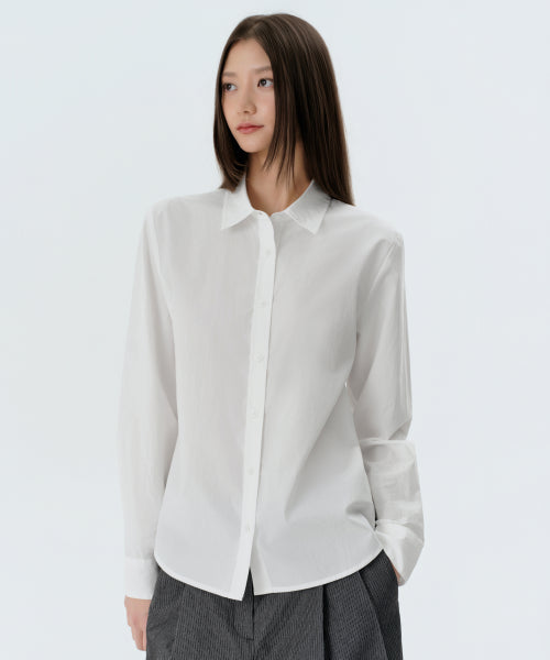 WOMENS REGULAR WASHED POPLIN SHIRT #韓韶禧同款! - 6 COLORS WHITE