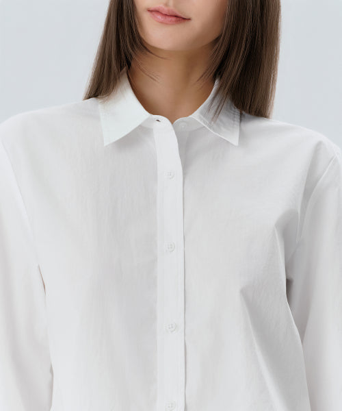 WOMENS REGULAR WASHED POPLIN SHIRT #韓韶禧同款! - 6 COLORS WHITE