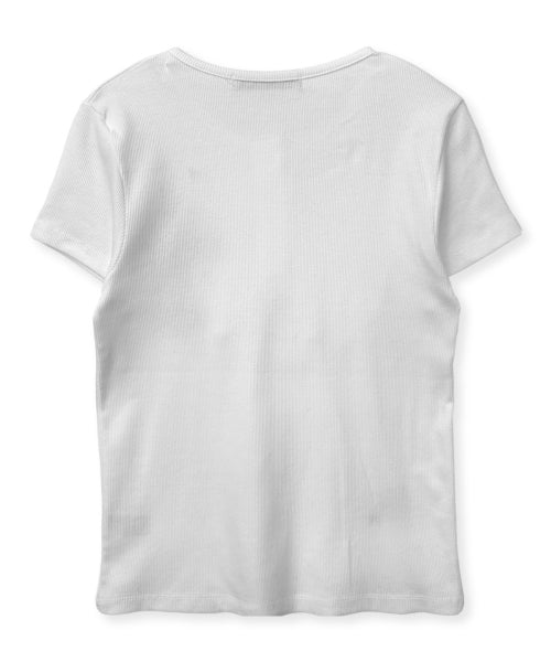 GOTHIC CROSS HENLEY NECK SHORT SLEEVE - 3 COLORS WHITE