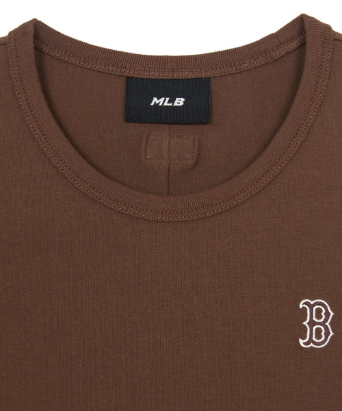SLIM CROP FIT CAP SLEEVE SHORT SLEEVE T-SHIRT BOS #KARINA同款! - 2 COLORS BROWN