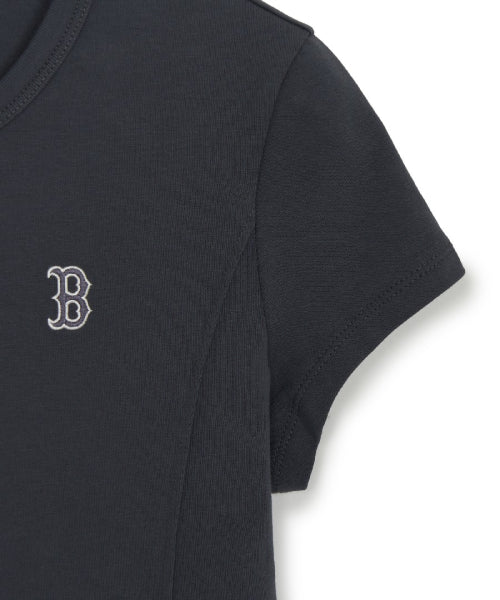 SLIM CROP FIT CAP SLEEVE SHORT SLEEVE T-SHIRT BOS #KARINA同款! - 2 COLORS GREY