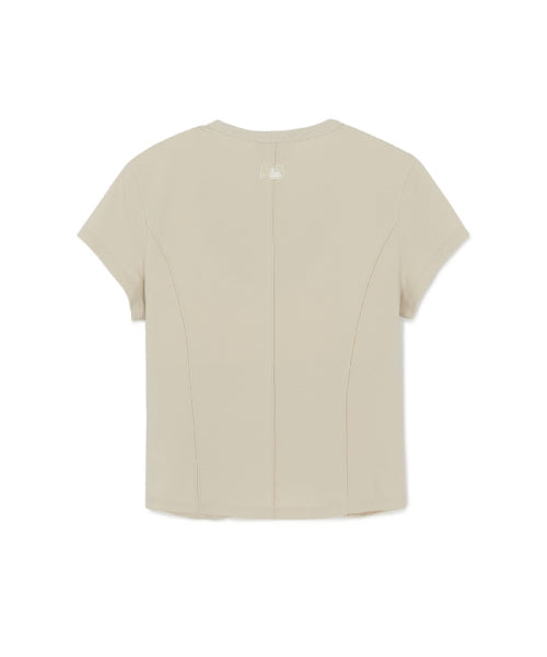 SLIM CROP FIT CAP SLEEVE SHORT SLEEVE T-SHIRT NY #KARINA同款! - 3 COLORS AS SHOWN