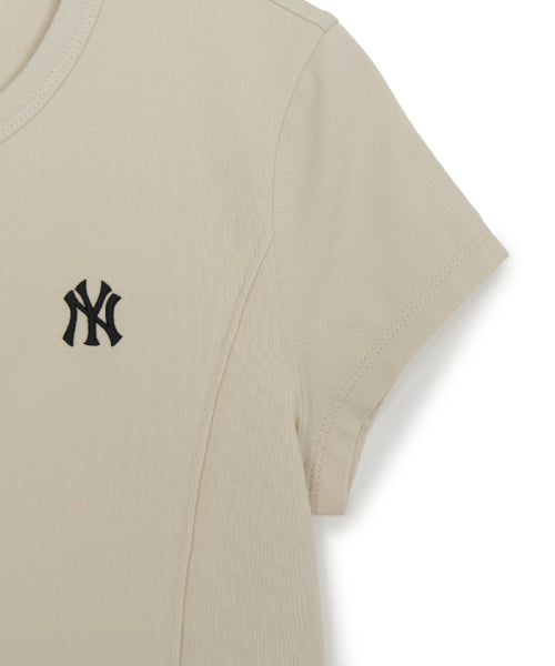 SLIM CROP FIT CAP SLEEVE SHORT SLEEVE T-SHIRT NY #KARINA同款! - 3 COLORS AS SHOWN