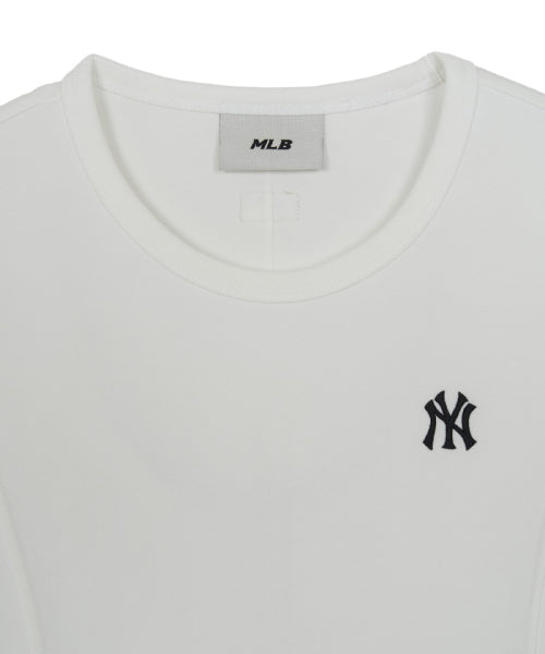 SLIM CROP FIT CAP SLEEVE SHORT SLEEVE T-SHIRT NY #KARINA同款! - 3 COLORS WHITE