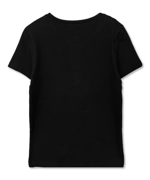 GOTHIC CROSS HENLEY NECK SHORT SLEEVE - 3 COLORS BLACK