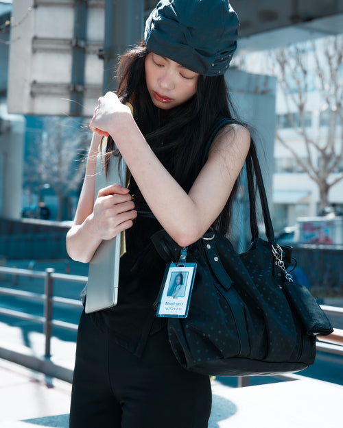 PUFF BAG (BLACK DOT) BLACK