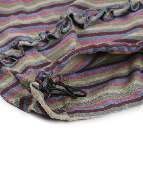 STRIPE FRILL BALLOON PANTS - 3 COLORS PURPLE