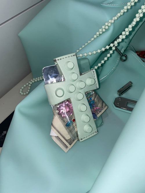 CROSS STUD STRAP WALLET - 2 COLORS MINT