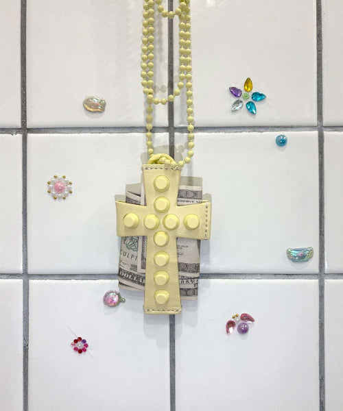 CROSS STUD STRAP WALLET BUTTER