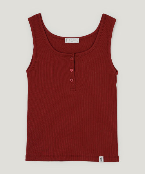 RIBBED BUTTON SLEEVELESS - 4 COLORS IVORY