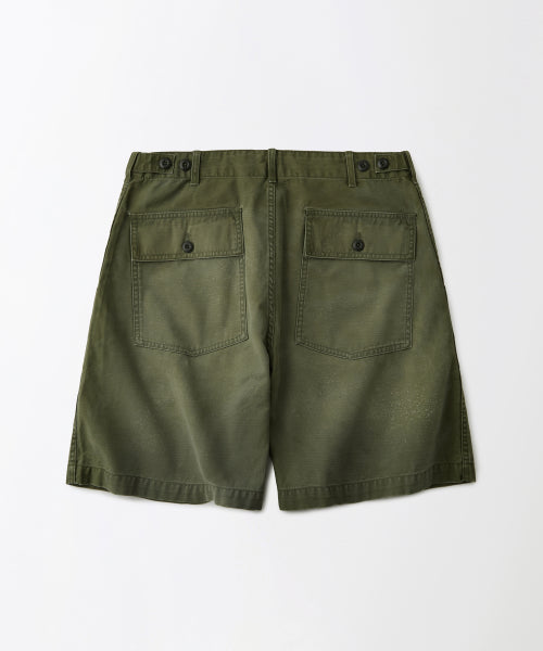 BACK SATIN FATIGUE SHORTS OLIVE