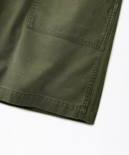 BACK SATIN FATIGUE SHORTS OLIVE