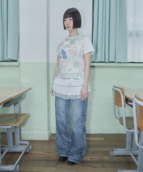 PATCHWORK PRINT TEE - 2 COLORS