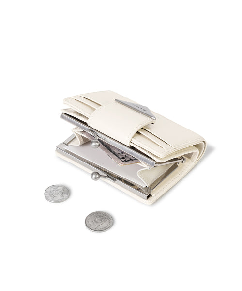 CRINKLE TRIANGLE FRAME BRIDGE WALLET - 2 COLORS AS SHOWN