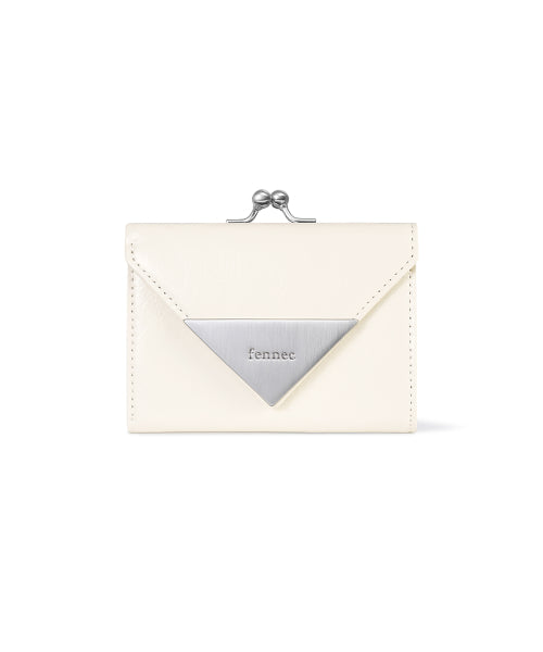 CRINKLE TRIANGLE FRAME WALLET VANILLA - 2 COLORS AS SHOWN