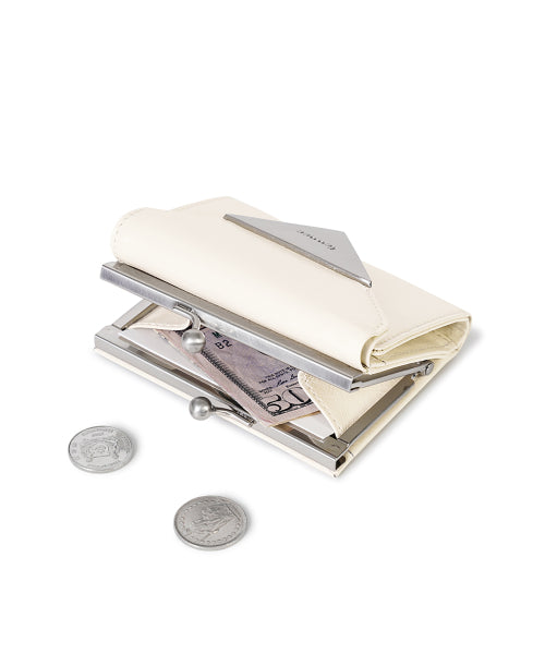 CRINKLE TRIANGLE FRAME WALLET VANILLA - 2 COLORS AS SHOWN