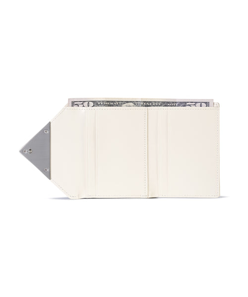 CRINKLE TRIANGLE FRAME WALLET VANILLA - 2 COLORS AS SHOWN