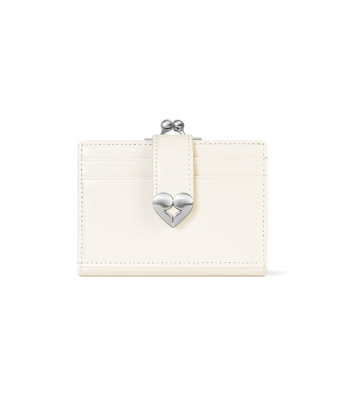 CRINKLE HEARTY FRAME BRIDGE WALLET VANILLA - 2 COLORS AS SHOWN