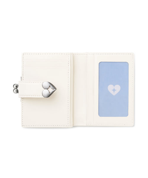 CRINKLE HEARTY FRAME BRIDGE WALLET VANILLA - 2 COLORS AS SHOWN