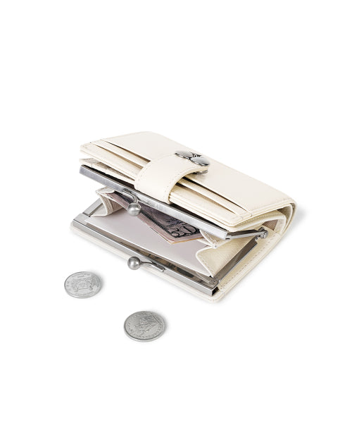 CRINKLE HEARTY FRAME BRIDGE WALLET VANILLA - 2 COLORS AS SHOWN