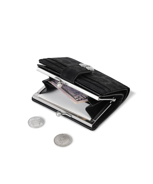 HEARTY FRAME BRIDGE WALLET LEOPARD BLACK