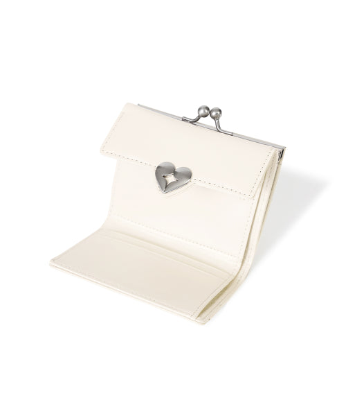 CRINKLE HEARTY FRAME WALLET VANILLA - 2 COLORS AS SHOWN