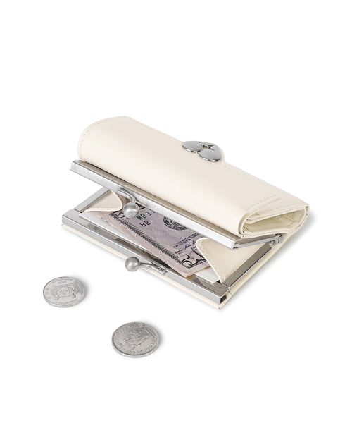 CRINKLE HEARTY FRAME WALLET VANILLA - 2 COLORS AS SHOWN