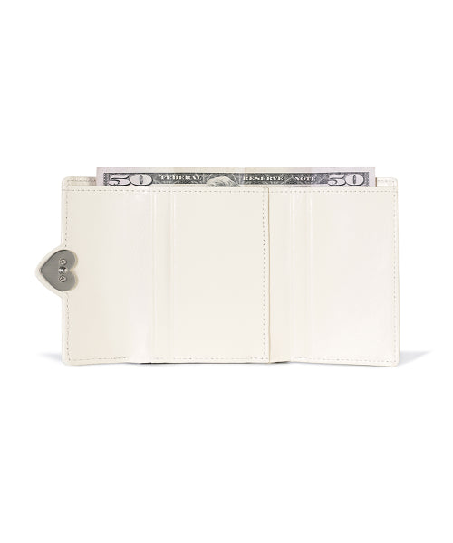 CRINKLE HEARTY FRAME WALLET VANILLA - 2 COLORS AS SHOWN