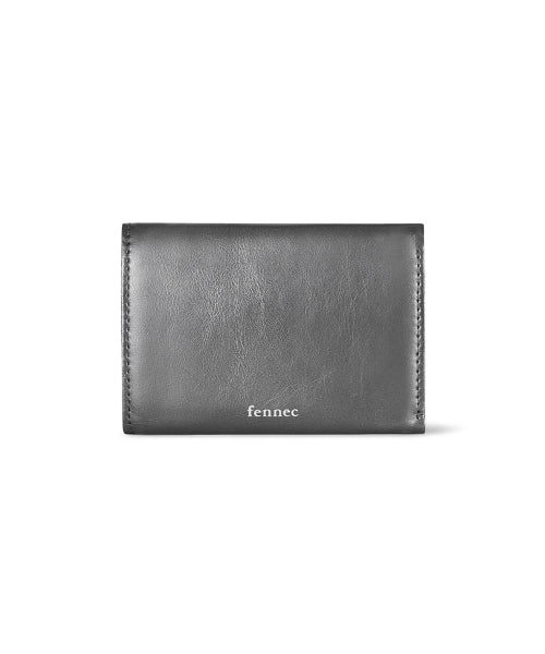 CRINKLE TRIANGLE TRIPLE WALLET METAL GREY