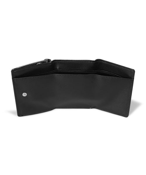 CRINKLE TRIANGLE TRIPLE WALLET METAL GREY