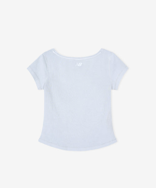 WOMEN FITTED SQUARE NECK CAP SLEEVE TEE - 3 COLORS D/BLUE