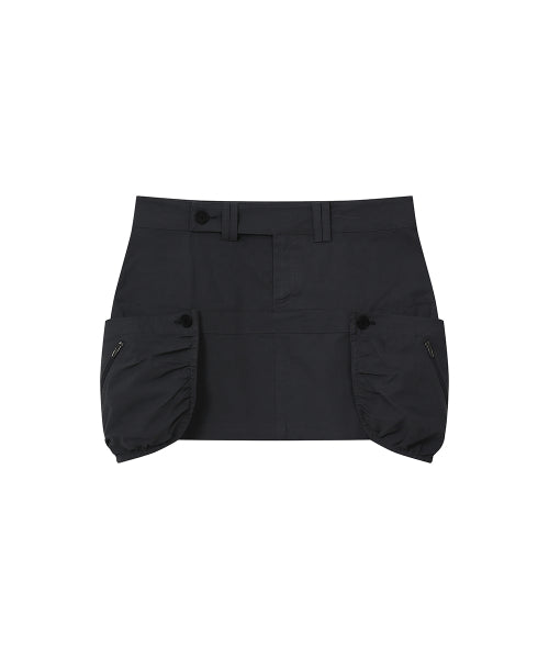 SHIRRING POCKET MINI SKIRT #REI同款! - 2 COLORS BLACK