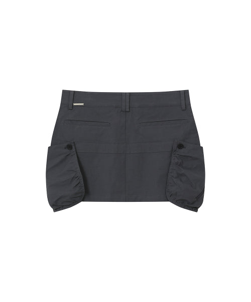 SHIRRING POCKET MINI SKIRT #REI同款! - 2 COLORS CHARCOAL