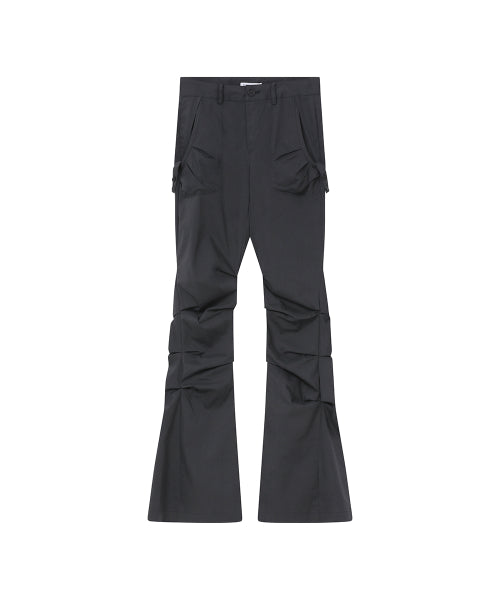 SHIRRING POCKET BOOTSCUT PANTS #REI同款! - 2 COLORS CHARCOAL
