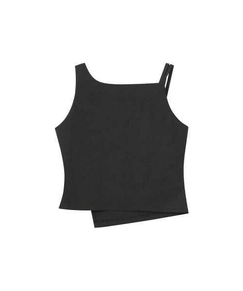 LAYERED BUTTON SLEEVELESS TOP #REI同款! - 2 COLORS BLACK