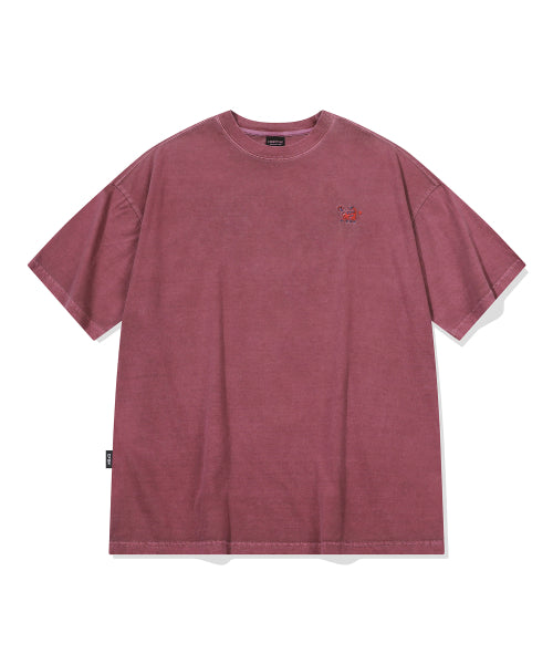 CAT STITCH PIGMENT SHORT SLEEVE TEE - 4 COLORS PINK